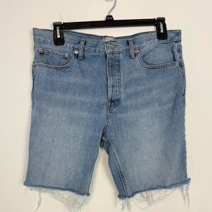 Everlane Men's Denim Cut-Off Shorts. Size 34. Buttonfly. Frayed Hems.